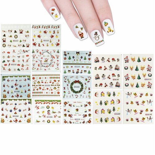 Wrapables Christmas Water Slide Nail Art Decals Water Transfer Nail ...