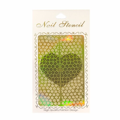 Wrapables Gold Nail Art Guide Large Nail Stencil Sheet, Lily, 1