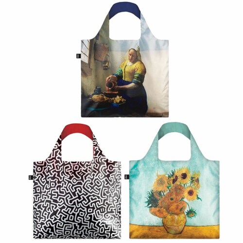 LOQI Assorted Museum Reusable Bags Set of 3 Milkmaid Sunflowers Untitled 3 Pieces Kroger
