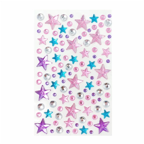 Wrapables Acrylic Self Adhesive Crystal Rhinestone Gem Stickers, Stars Pink  Blue Lilac, 1 - Kroger