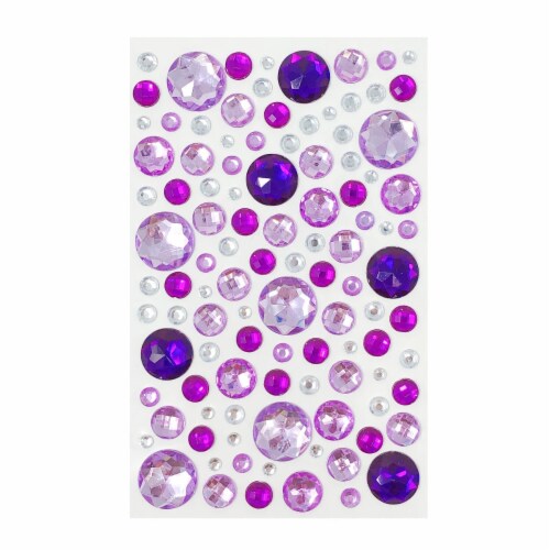 Round Acrylic Gemstone Stickers, 5/16-Inch, 120-Count - Silver