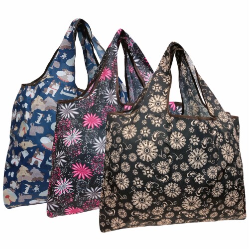 Nylon shopping bags set of 3 clearance