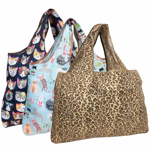 Animal print reusable shopping bags clearance
