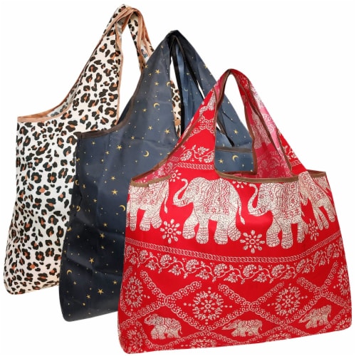 Wrapables Large Nylon Reusable Shopping Bags Set of 3 Wild Life 3 Pieces Fred Meyer