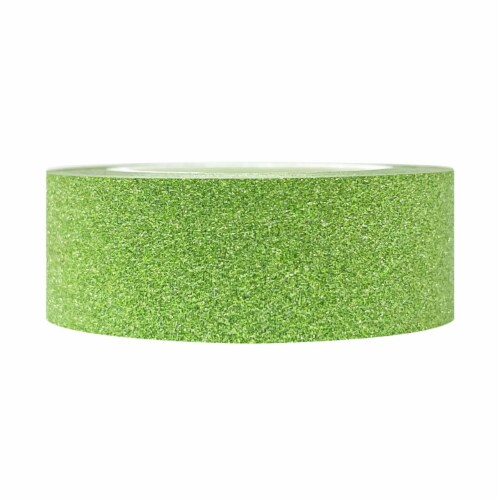 Wrapables Decorative Glitter Washi Masking Tape, Olive Perspective: front