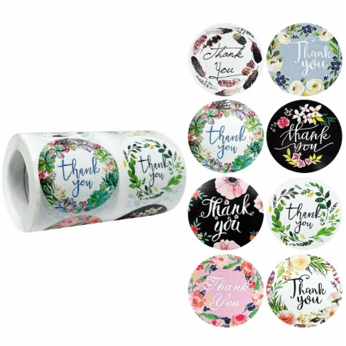 Thank You Card Stickers, 500 Pcs in roll, 1.5 Inch