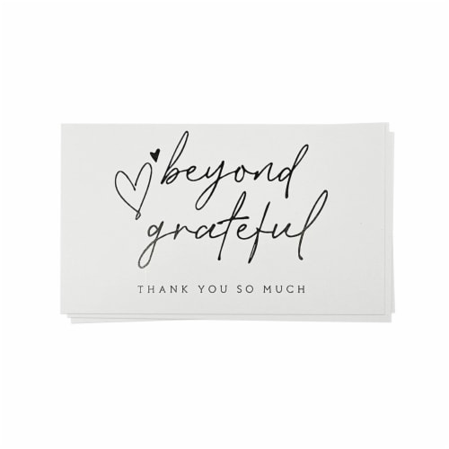 Wrapables 2.1  x 3.5  Thank You Cards for Small Business, Weddings, 120pcs, Beyond Grateful Perspective: front