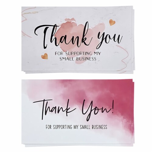 Wrapables 2.1 x 3.5 Thank You Cards for Small Business, Weddings