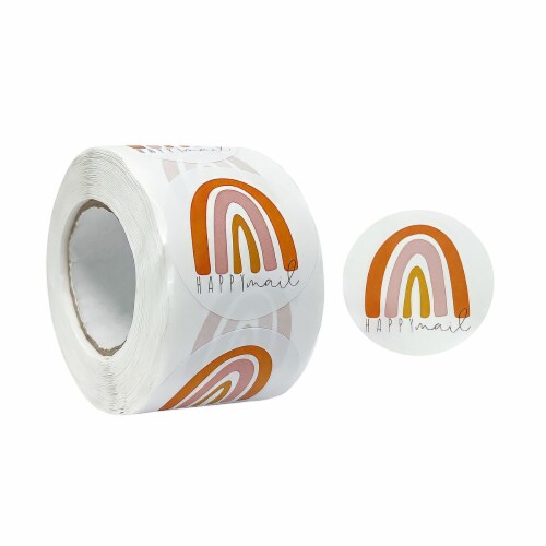 Wrapables 1.5  Happy Mail Small Business Thank You Stickers Roll for Packages (500pcs) Perspective: front