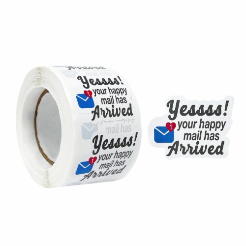 Wrapables Yessss! Arrived Small Business Thank You Stickers Roll for Packages (500pcs) Perspective: front