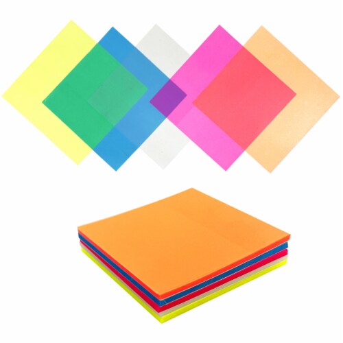 Wrapables Multi-Color Waterproof Transparent Sticky Notes for Home, School, Office (Set of 5) Perspective: front