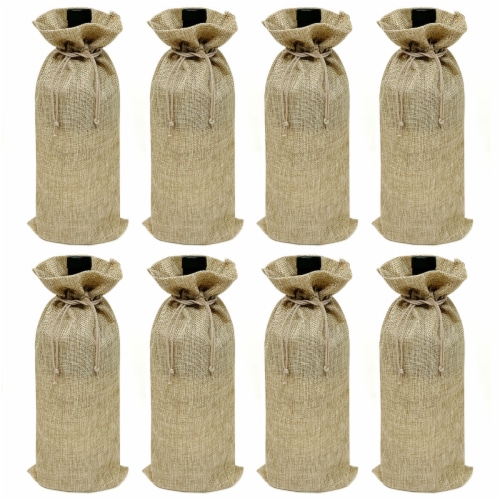 Burlap wine bags on sale
