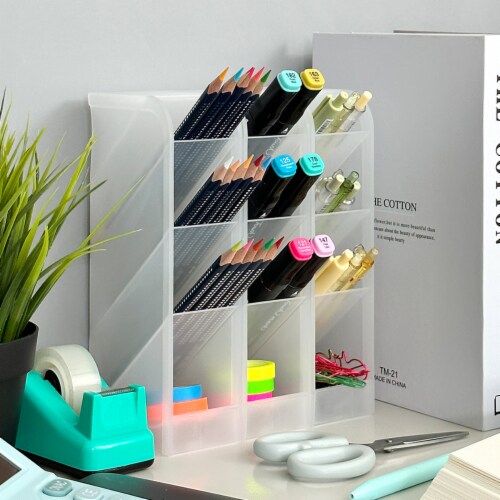 Wrapables Pen Organizer with 4 Compartments Desk Storage Organizer