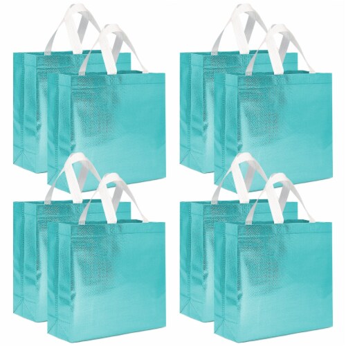 Wrapables Glossy Non Woven Reusable Gift Bags with Handles for Weddings 8pc Blue 8 Pieces Smith s Food and Drug