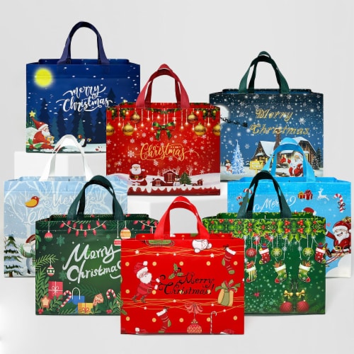 Wrapables Aluminum Foil Christmas Drawstring Gift Bags for Gift Wrap,  Parties (Set of 10), 10 Pieces - Kroger