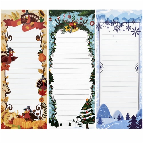 Wrapables Magnetic Refrigerator Memo Notepads (Set of 3), Holidays Perspective: front