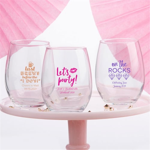 Personalized Stemless Wine Glass for Couples