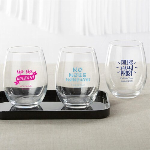 9 Oz. Stemless Wine Glasses