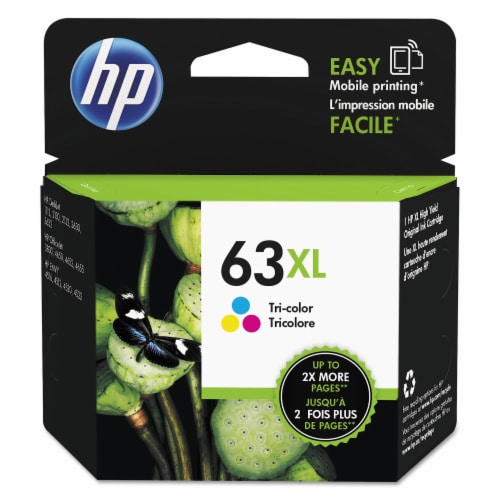 HP 63XL Tri-Color Ink Cartridge Perspective: front