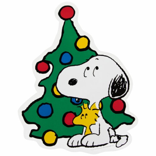 Northlight Peanuts Woodstock And Snoopy With Christmas Tree Window
