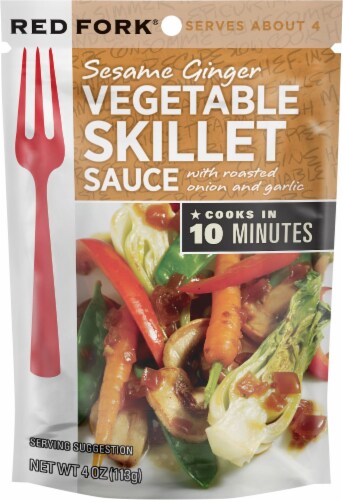 Red Fork Sesame Ginger Vegetable Skillet Sauce Perspective: front