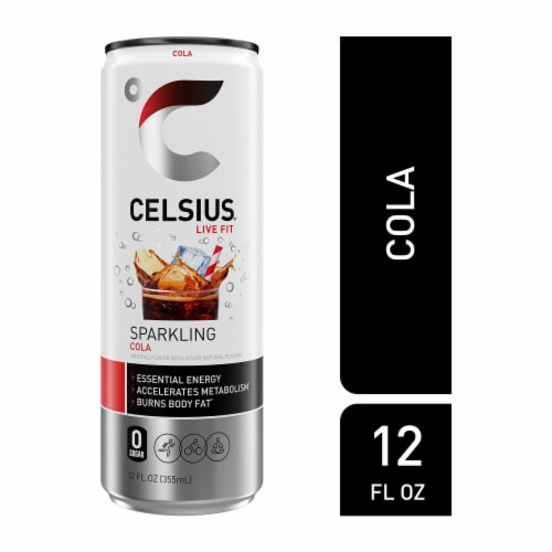 CELSIUS® Sparkling Cola Energy Drink Can Perspective: front