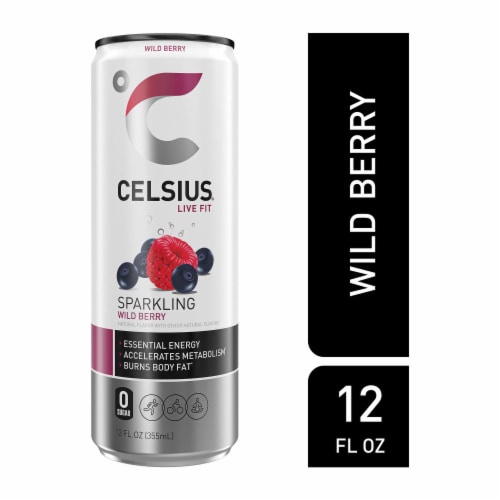 CELSIUS® Sparkling Wild Berry Energy Drink Can Perspective: front