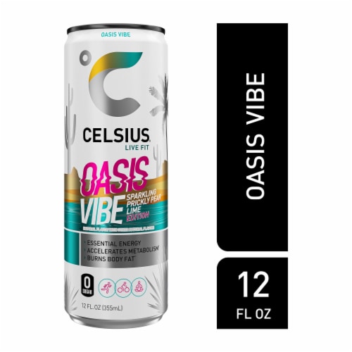 CELSIUS® Sparkling Oasis Vibe Energy Drink Can Perspective: front