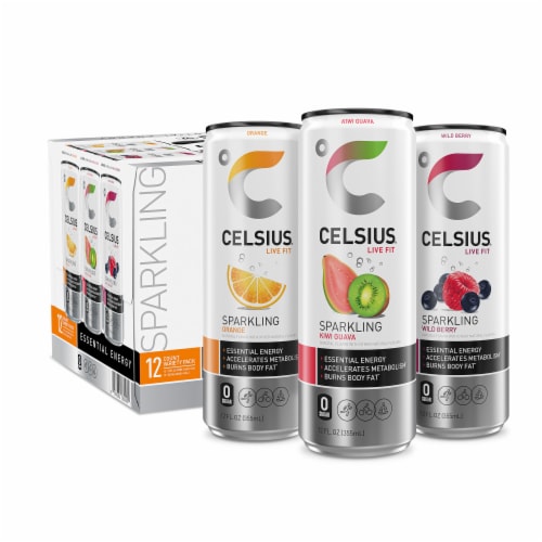 CELSIUS® Sparkling Energy Drink Variety Pack Cans Perspective: front