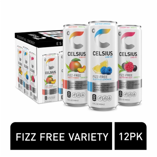CELSIUS® Fizz Free Energy Drink Variety Pack Perspective: front