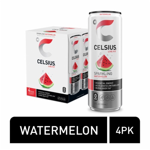 CELSIUS® Sparkling Watermelon Energy Drink Multipack Cans Perspective: front