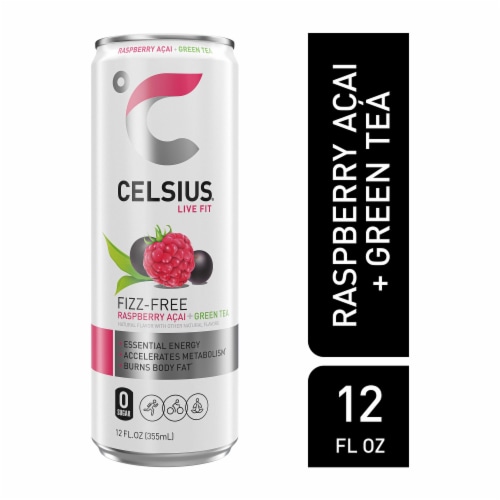 Celsius Live Fit Energy Drink 4 pk - Raspberry Açai Green Tea