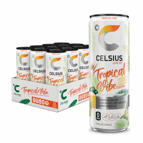 CELSIUS Sparkling Tropical Vibe Energy Drink Perspective: front