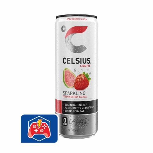 CELSIUS® Sparkling Strawberry Guava Energy Drink Can Perspective: front