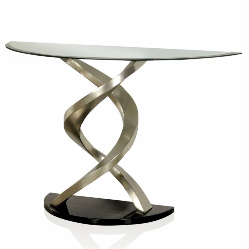 Round glass console table deals