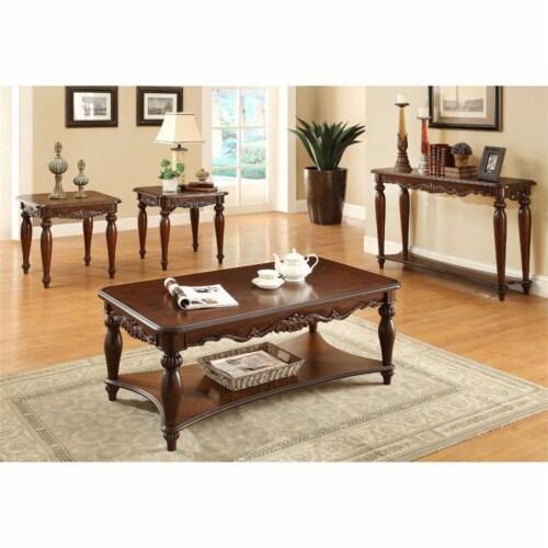 Furniture of America Garner Traditional Wood 4Piece Coffee Table Set