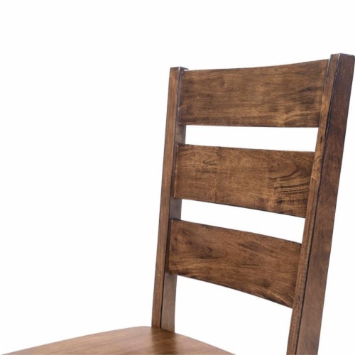 Furniture of America Elsbeth Wood Dining Side Chair in Walnut (Set of 2) Perspective: front