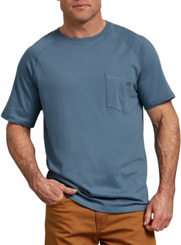 Dickies Mens Temp-iQ™ Performance Cooling T-Shirt - Dusty Blue Perspective: front