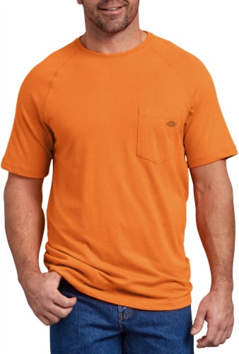 Dickies Mens Temp-iQ™ Performance Cooling T-Shirt - Bright Orange Perspective: front