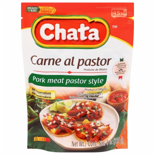 Chata™ Pork Meat Carne Al Pastor Style Meal Perspective: front