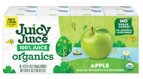 Glass Of Fresh Organic Apple Juice With Green Apples In Box On