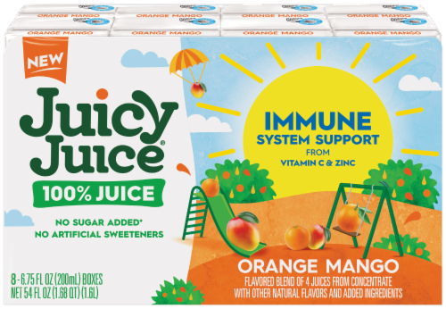 Juicy Juice® Immune System Support Orange Mango Juice Perspective: front