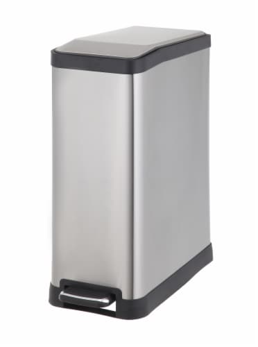 Home Zone Living Rectangle Step Trash Bin Perspective: front