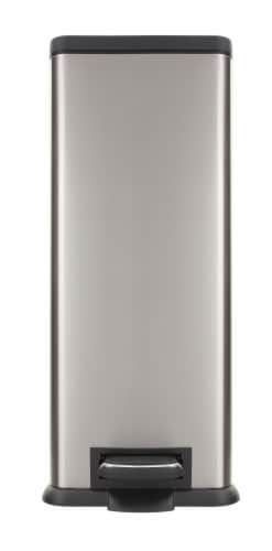 Home Zone Living Rectangular Trash Can - Stainless Steel Perspective: front