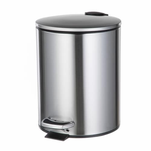 Home Zone Living Round Trash Can Perspective: front