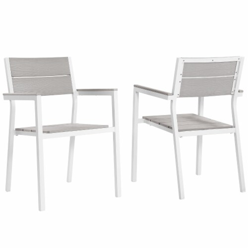 Maine Dining Armchair Outdoor Patio Set Of 2 White Light Gray 1 Kroger