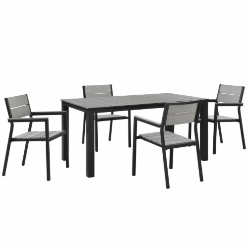 Maine 5 Piece Outdoor Patio Dining Set Brown Gray 1 King Soopers