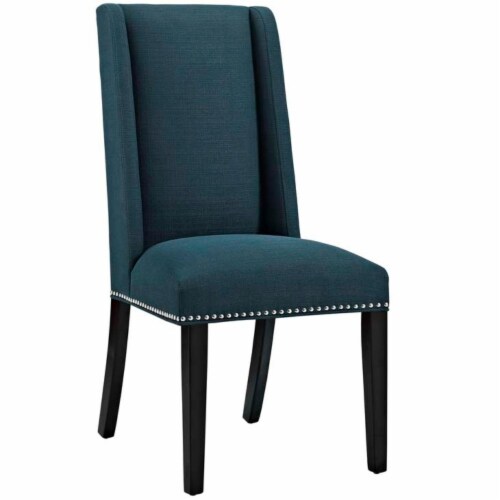 Baron Fabric Dining Chair - Azure Perspective: front