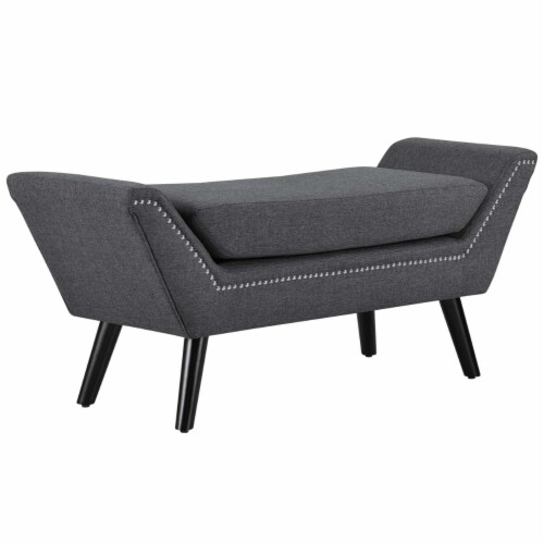 Gambol Upholstered Fabric Bench gray Perspective: front