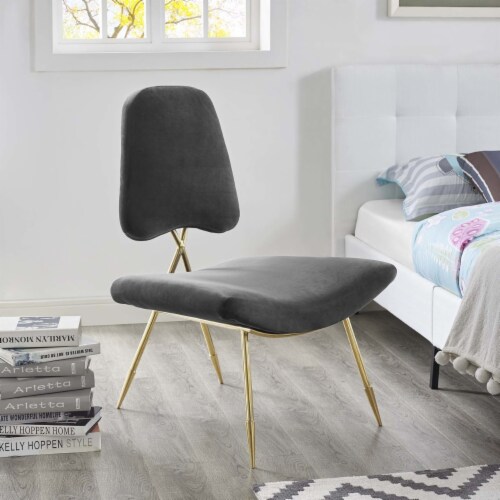 Ponder Performance Velvet Lounge Chair-EEI-2809 black Perspective: front